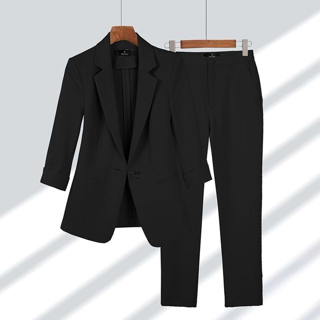 Estelle™ - Blazer & Hosen-Set Schwarz / M