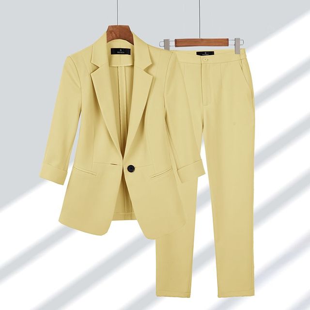 Estelle™ - Blazer & Hosen-Set Aprikose / M