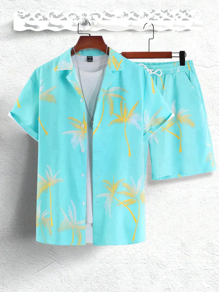 Dales Tropical Breeze Palm Tree Print Set Mintgrün / S