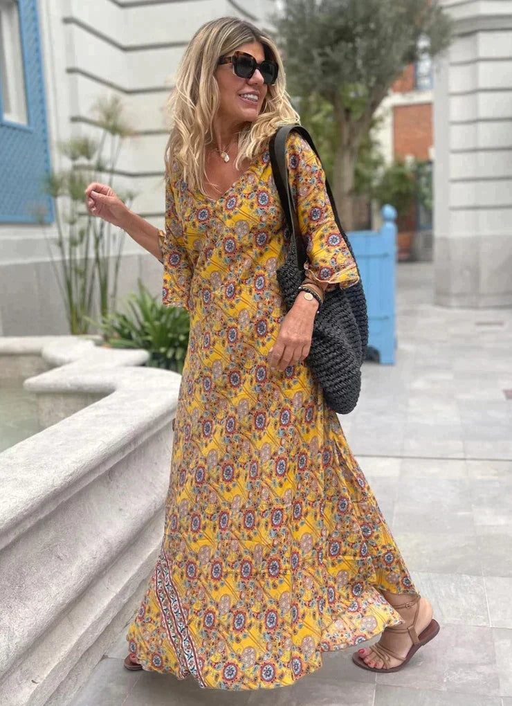 Abbys Druck Boho Maxi Jurk