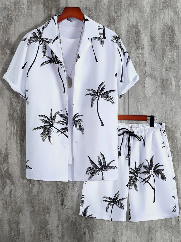 Dales Tropical Breeze Palm Tree Print Set Weiß / S