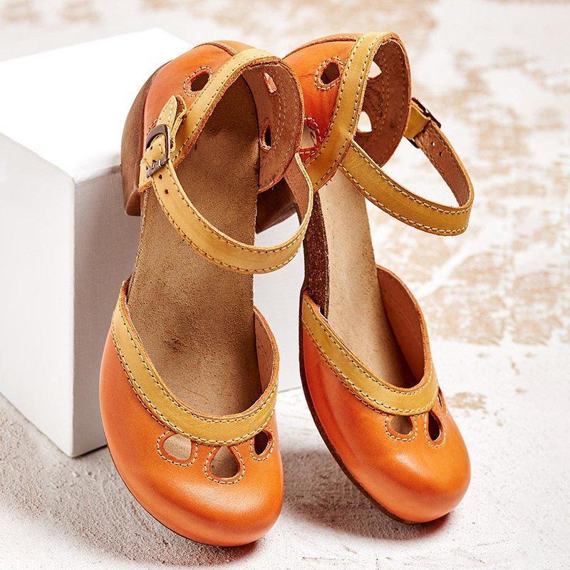 Matilde™ - Elegante Retro-Sandalen Orange / 35