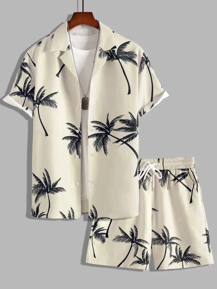 Dales Tropical Breeze Palm Tree Print Set Aprikose / S