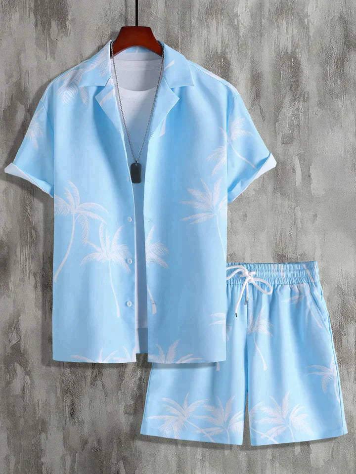 Dales Tropical Breeze Palm Tree Print Set Blau / S