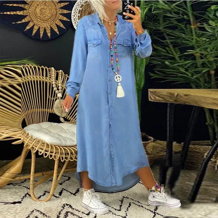 Charlie™ - Oversized Boho - Mekko Blau / S