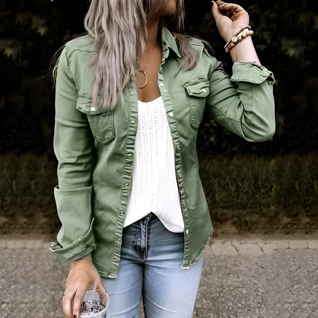 Jasmin™ - Denim Jacket Armeegrün / S