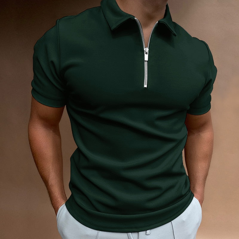 Santiago Zip-Up Polo Groen / S