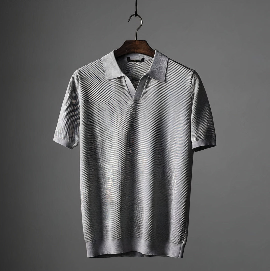 Moritz™ - Lässige Gestrickte Poloshirts Grau / L