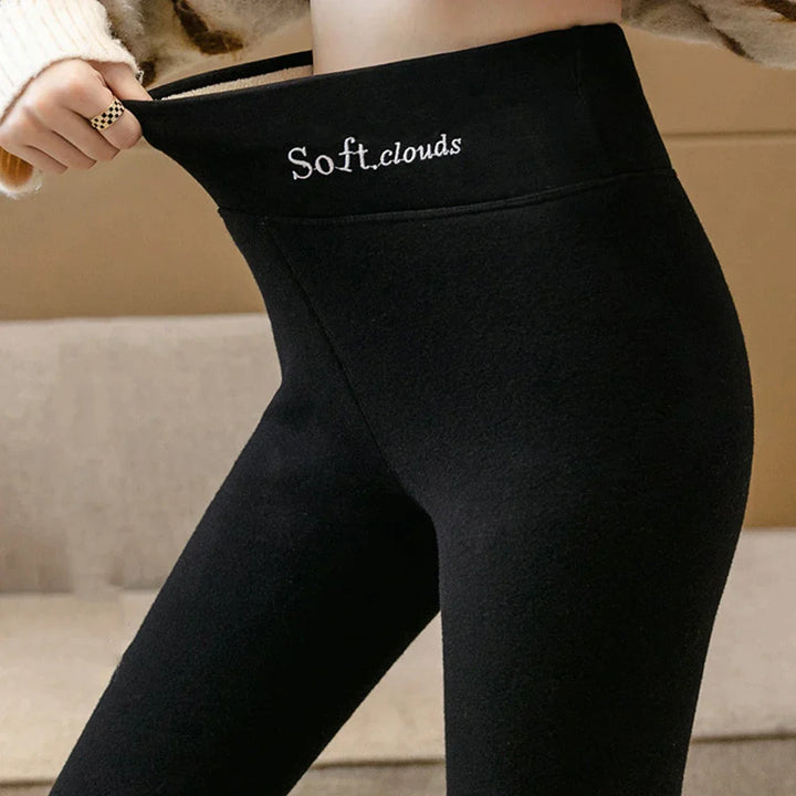 Sophia™ - Luxe Soft Clouds Fleece-Leggings Schwarz / M