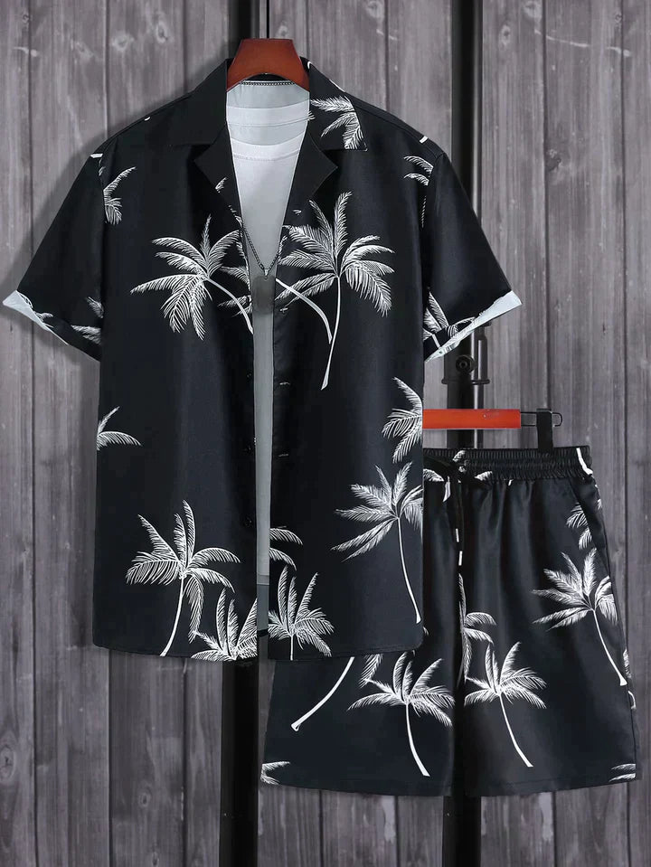 Dales Tropical Breeze Palm Tree Print Set Marineblau / S