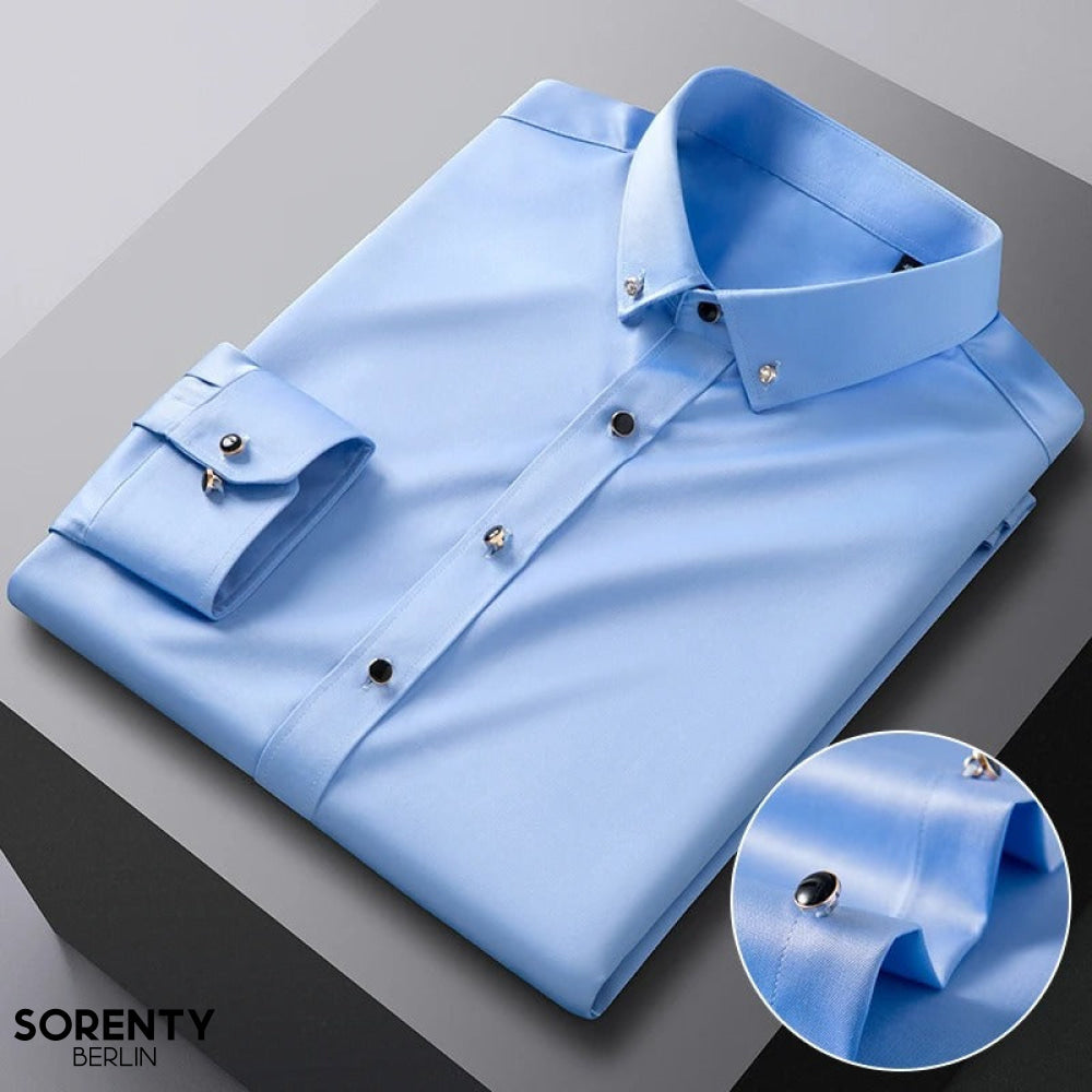 Arvid™ - Hochwertiges Seidenhemd Babyblau / S