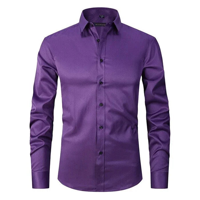 Maurizio™ - Lässig Stretch Lange Ärmel Violett / S