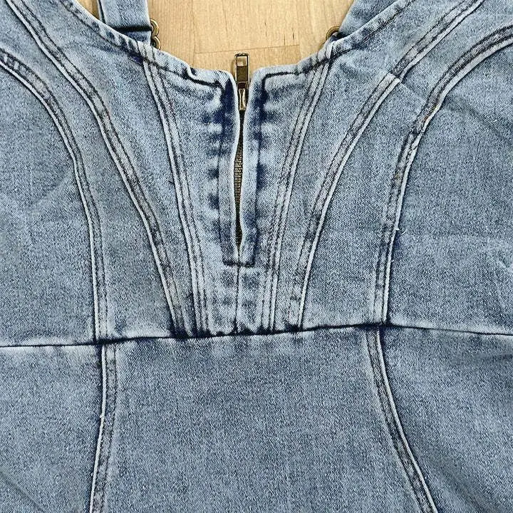 Jarra™ - Langes Kleid In A-Linie Aus Denim