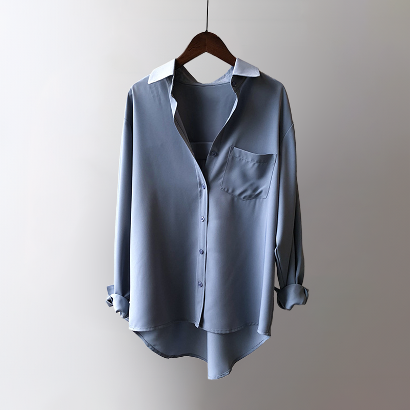 Frieda™ - Elegante Vintage Lose Bluse Blau / S Women Blouse