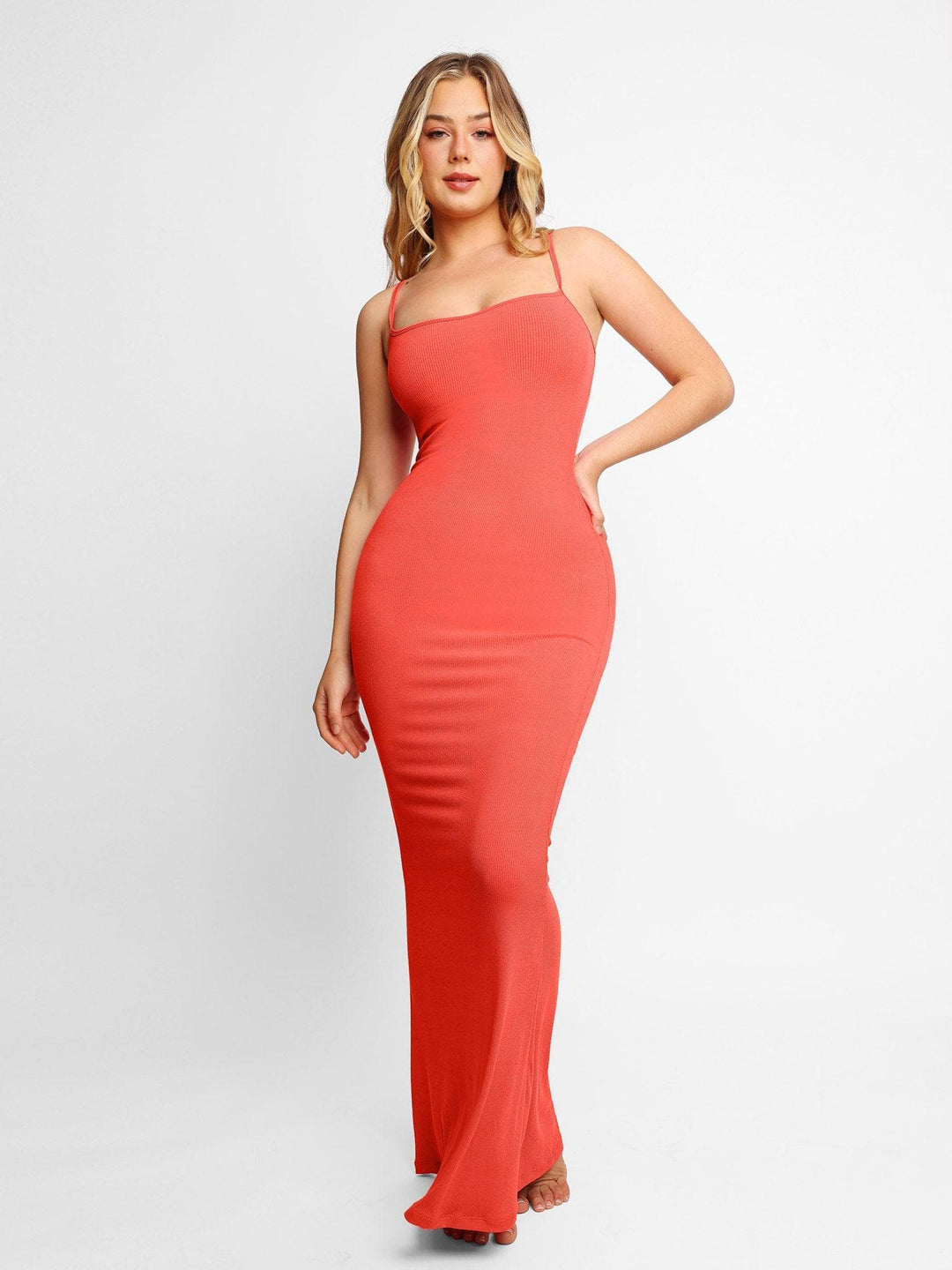 Pattys Ingebouwde Shapewear Jurk Maxi Jurk / Rood S