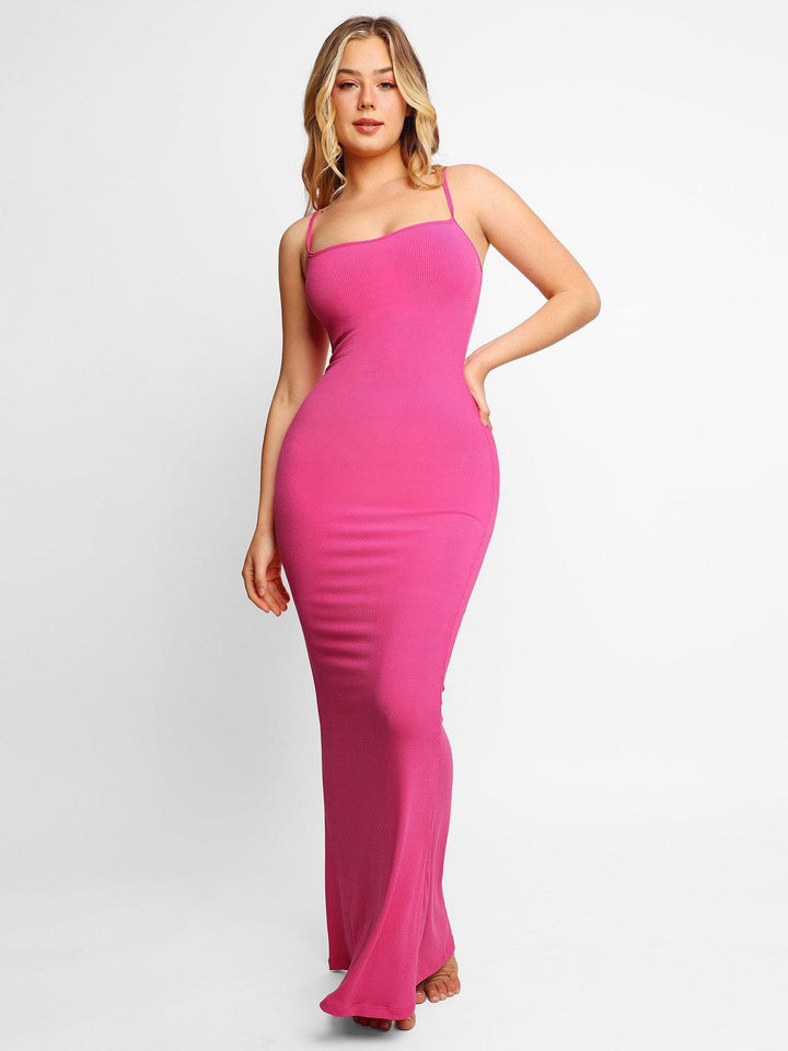 Pattys Ingebouwde Shapewear Jurk Maxi Jurk / Roze S