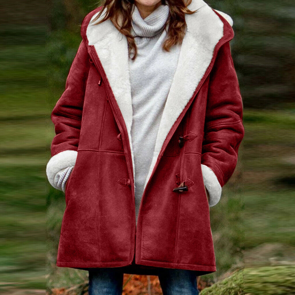 Valeria™ - Sherpa-Vinterjakke Rot / S