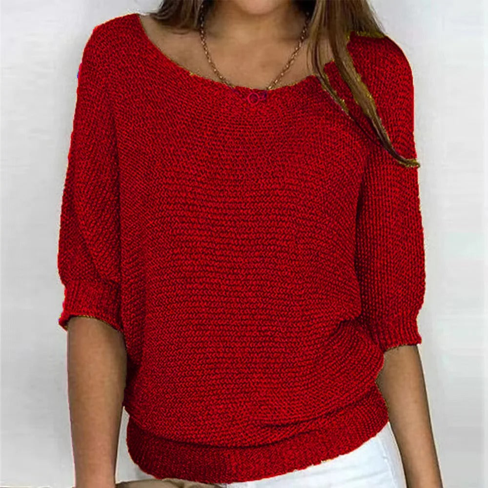 Yvette™ - Elegante Pullover Rot / S